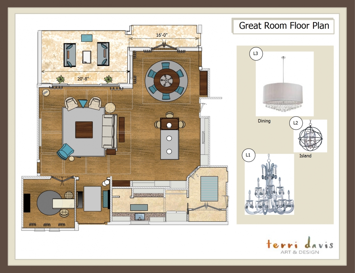 3. Great Room Floor Plan Lighting      